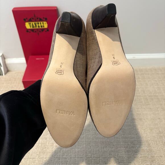 NIB Vaneli Womens Pumps Heels Brown Chic Canvas Size 9M Career Classic - Picture 6 of 9